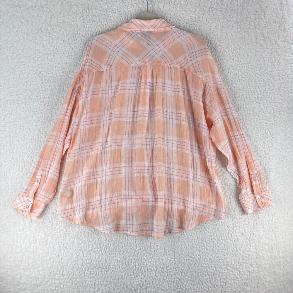 Torrid Plaid Pink Lindsay Drop Shoulder Button-Down Shirt Womens Plus Size 2X - Picture 16 of 16